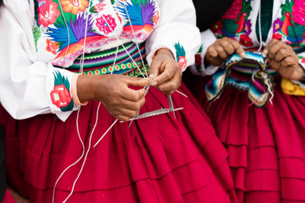 typical costumes in Amantan stock photo