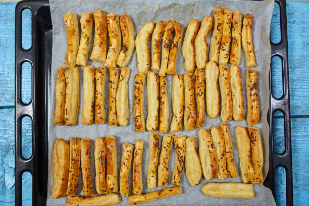 Cheese crackers with caraway seeds