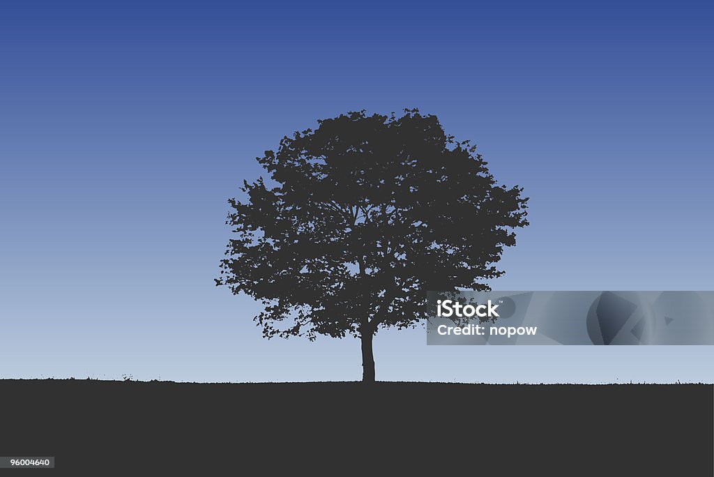 Silhueta de árvore detalhadas - Vetor de Solidão royalty-free