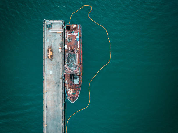 istock Aerial of an old docked boat 960050892