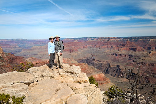 Mature couple portait at the Grand Canyon vacation