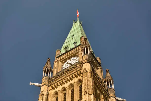 Photo of Peace Tower on Parliament Hill in Ottawa
