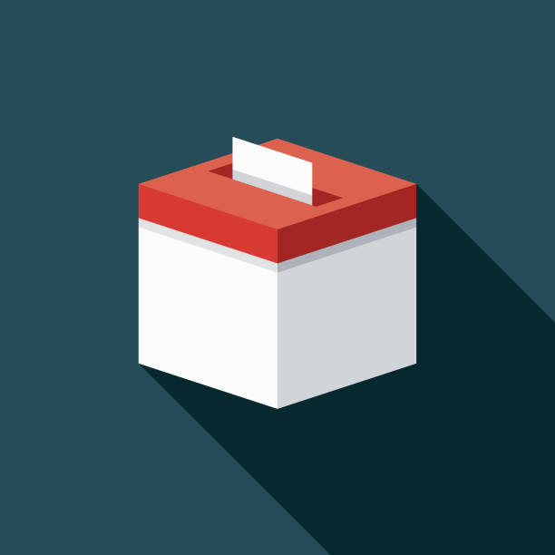 Ballot Box Flat Design Elections Icon with Side Shadow A colored flat design politics and election icon with a long side shadow. Color swatches are global so it’s easy to edit and change the colors. nomination stock illustrations