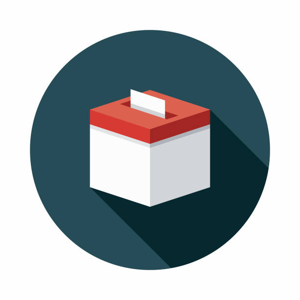 Ballot Box Flat Design Elections Icon with Side Shadow A colored flat design politics and election icon with a long side shadow. Color swatches are global so it’s easy to edit and change the colors. nomination stock illustrations