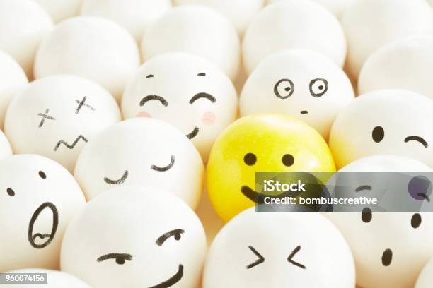 Vector Emoticon Set Stock Photo - Download Image Now - Anthropomorphic Smiley Face, Emoticon, Happiness