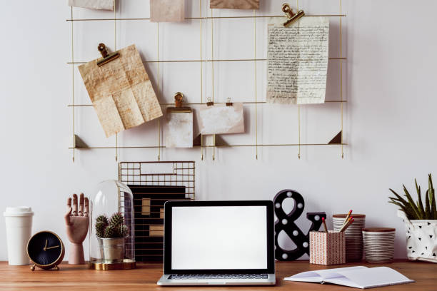 istock Laptop on wooden desk 960079166