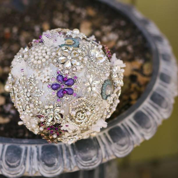 Brooch bouquet stock photo