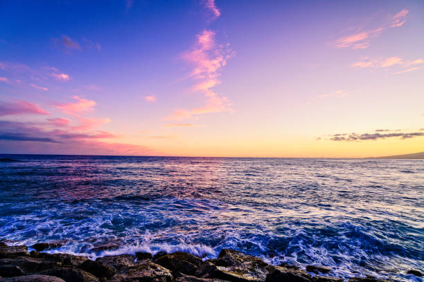 Sunset of the Pacific ocean in Hawaii