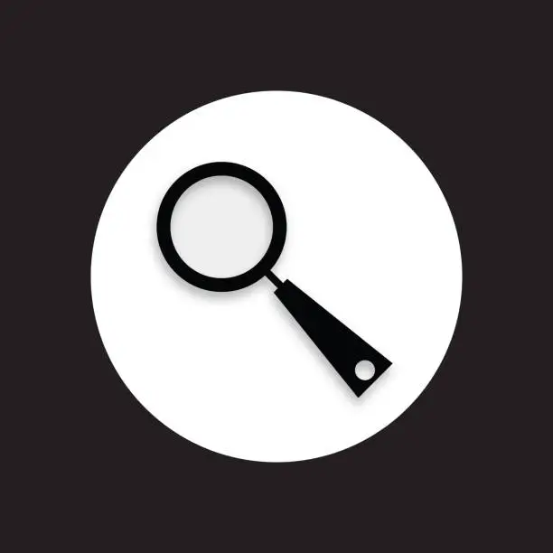 Vector illustration of Search, magnifying glass icon vector, filled flat sign, solid pictogram isolated on white. Symbol, icon illustration. Pixel perfect
