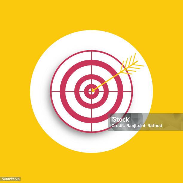 Target And Arrow Icon Bullseye Symbol Modern Flat Design Graphic Illustration Vector Target And Arrow Icon Stock Illustration - Download Image Now