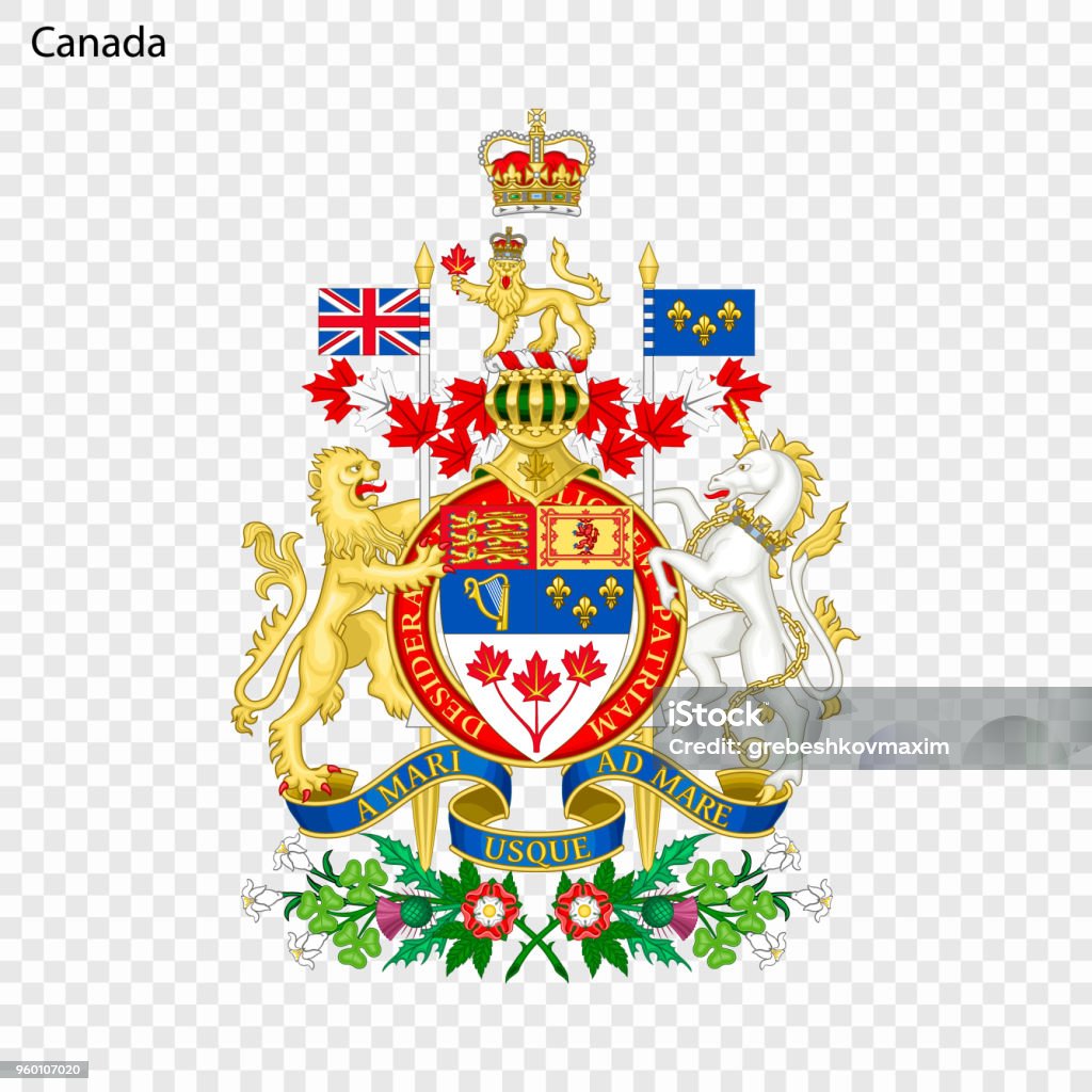 National emblem or symbol Symbol of Canada. National emblem Coat Of Arms stock vector