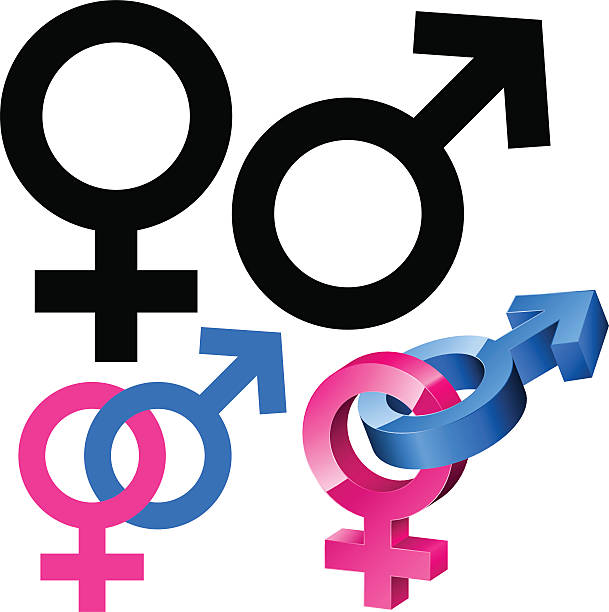 Male and female signs  female gender symbol stock illustrations