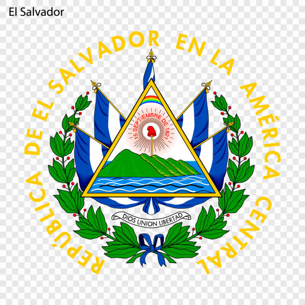 stockillustraties, clipart, cartoons en iconen met nationaal embleem of symbool - el salvador