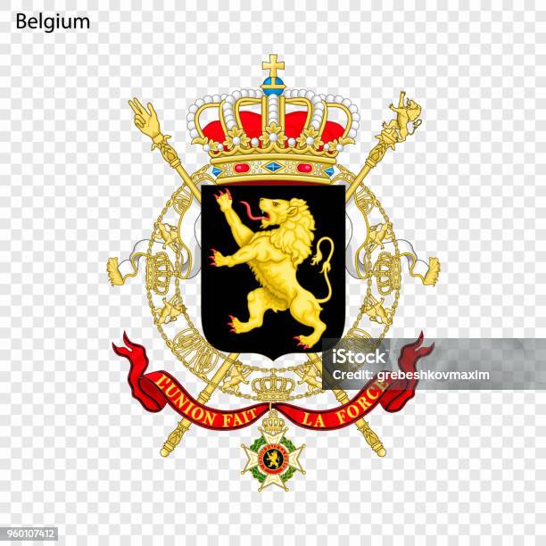 Ilustración de Símbolo O Emblema Nacional y más Vectores Libres de Derechos de Escudo de armas - Escudo de armas, Bélgica, Abrigo