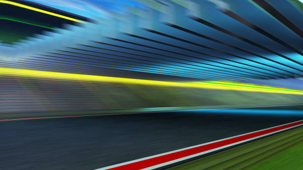istock Motion blur empty asphalt international race track 960107530