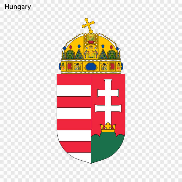 National emblem or symbol Symbol of Hungary. National emblem hungary stock illustrations