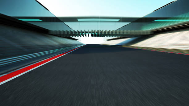 istock Motion blur empty asphalt international race track 960107830