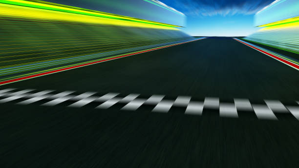 istock Motion blur empty asphalt international race track 960108030