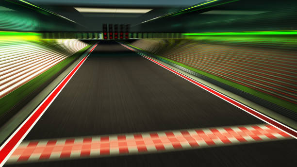 istock Motion blur empty asphalt international race track 960108284