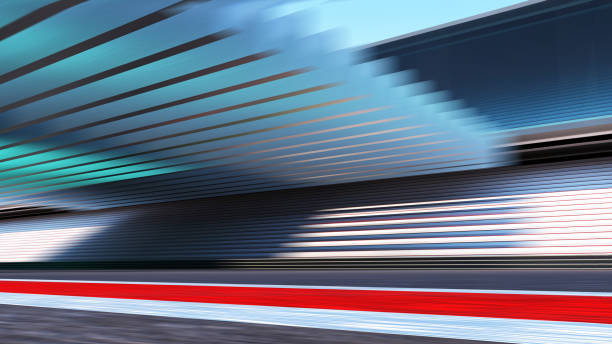 istock Motion blur empty asphalt international race track 960111562