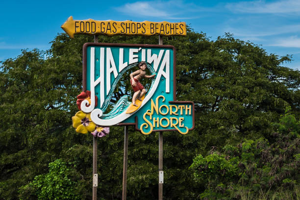 ハレイワ, オアフ島, ハワイ ニュース、 - north shore hawaii islands usa oahu ストックフォトと画像