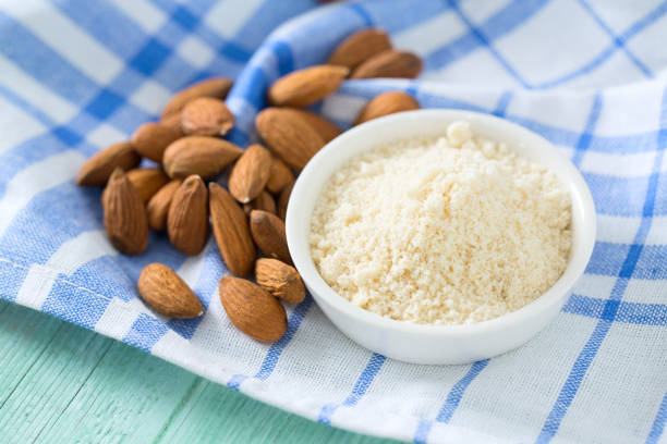 istock almond flour on wooden surface 960115108