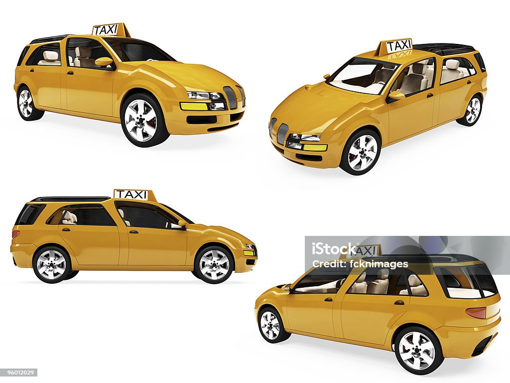 Collage of isolated concept yellow taxi Isolated collection of concept yellow taxi. Taxi Stock Photo