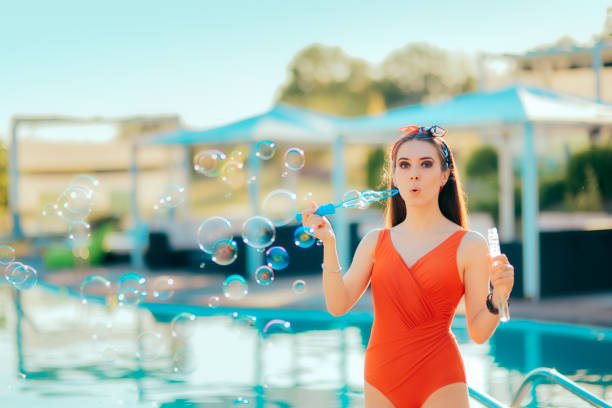 Woman celebrating 4th of July in outdoor festive event