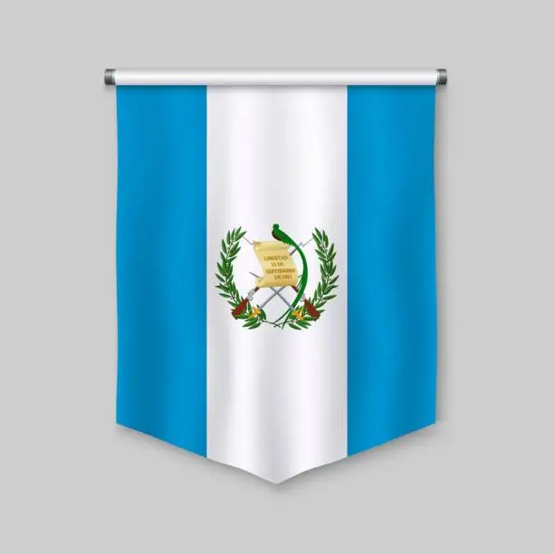 Vector illustration of pennant with flag