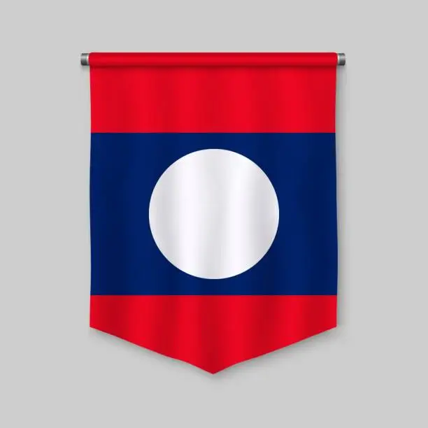 Vector illustration of pennant with flag