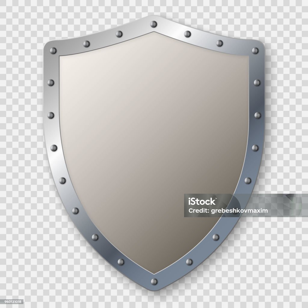 medieval shield realistic metal medieval shield isolated Shield stock vector