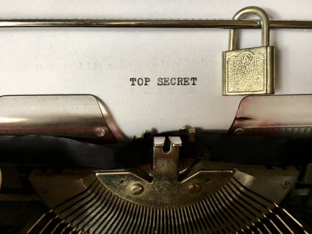 istock Top Secret: typewritten in black ink on vintage manual typewriter 960137570