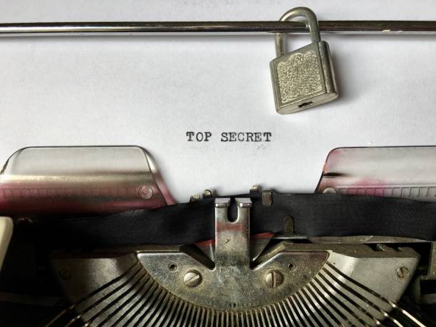 istock Top Secret: typewritten in black ink on vintage manual typewriter 960137662