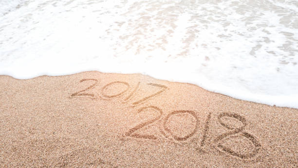 istock Happy new year 2018 is coming and replace 2017 concept. 960144460