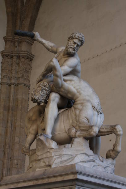 istock Hercules fighting with centaur Nessus, a mythological tale. This sculpture is a masterpiece of Giambologna in Florence - Italy. 960148838