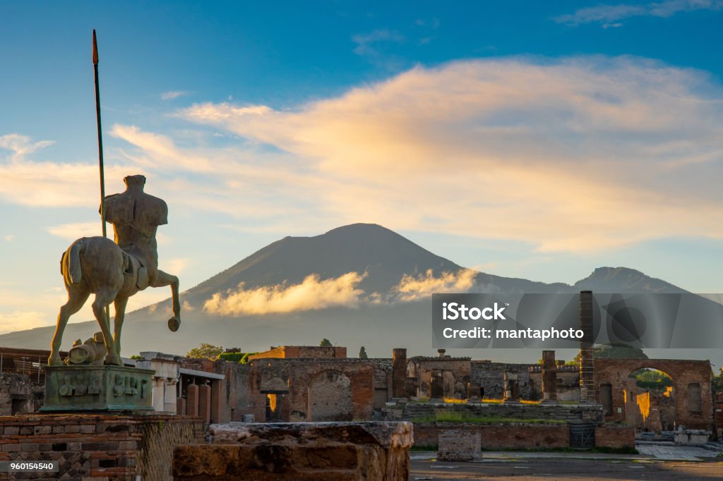 Mt. Vesuvius and Pompeii Mt Vesuvius Stock Photo