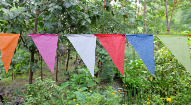 istock Colorful Flags in the Thai temple fair. 960165178