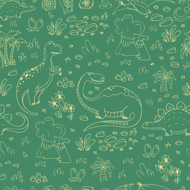 공룡과 함께 패턴 - 2649 stock illustrations