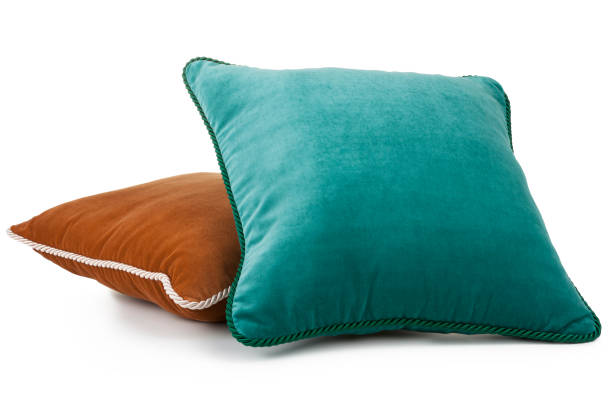 istock Pair of soft decoration pillows isolated on white background 960184354