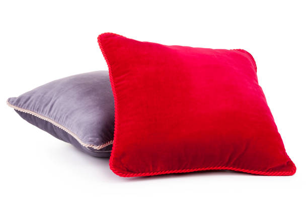 istock Pair of soft decoration pillows isolated on white background 960184356