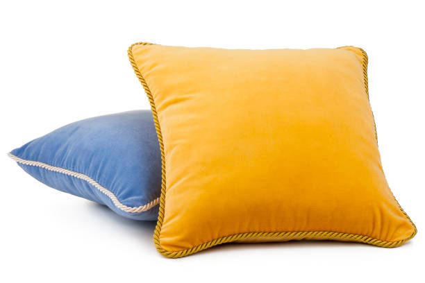 istock Pair of soft decoration pillows isolated on white background 960184428