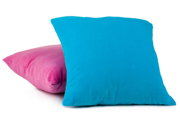 istock Pair of soft decoration pillows isolated on white background 960184488