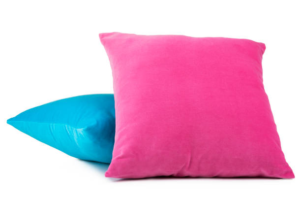 istock Pair of soft decoration pillows isolated on white background 960184730