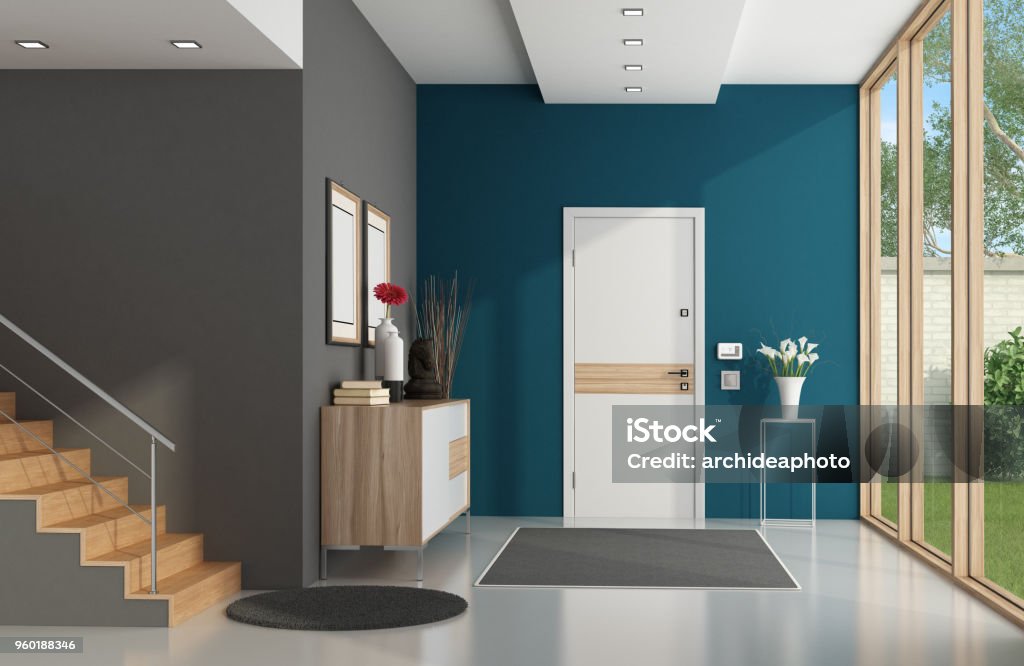 Moderne home Eingang - Lizenzfrei Haustür Stock-Foto
