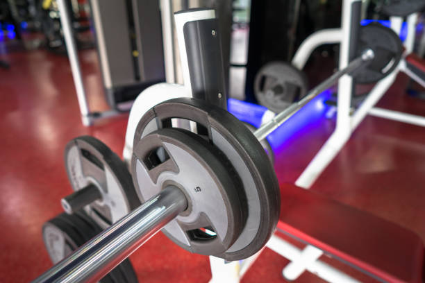 istock Rod and weights in the gym 960191084
