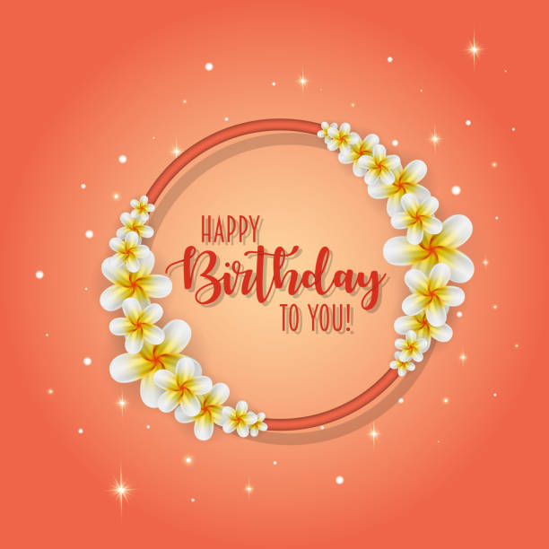 istock Birthday card with frame decorated with flowers and vintage retro background. 960194934