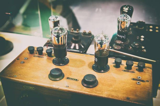 Old wooden lamp radio