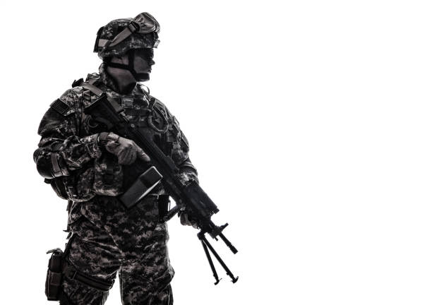 istock US Army Marines Corps shooter with machine gun 960203920