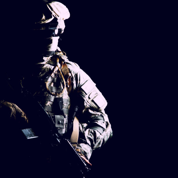 istock Army ranger high contract portrait on black 960206730