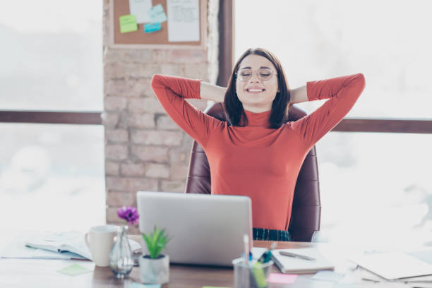 istock Progress people person emotion expressing leadership complete task red sweater jumper boss plan leader leisure lifestyle proud respect concept. Cheerful excited carefree secretary enjoying nice day 960216578